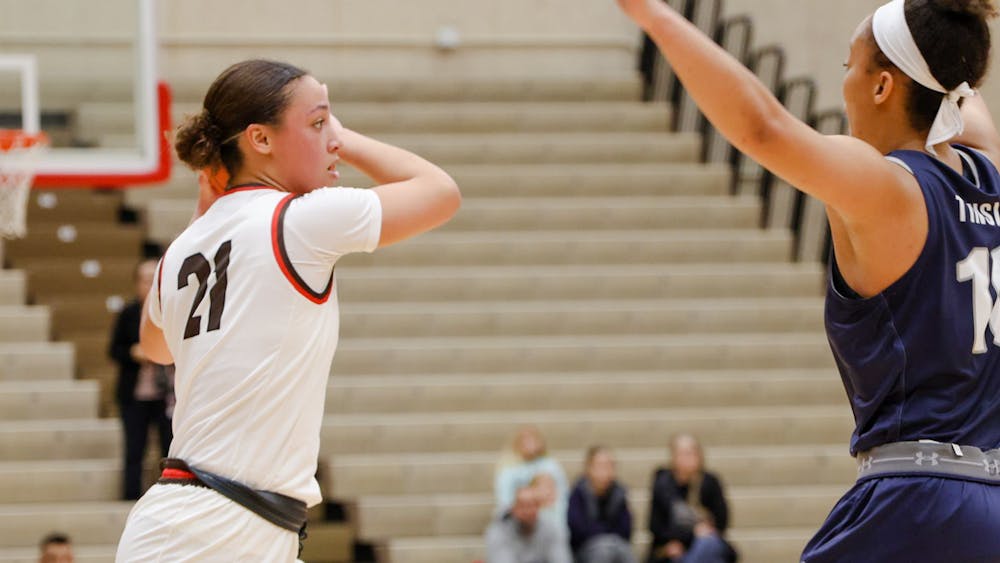 <p>After scoring a career-high 23 points during a Friday game, Grace Arnolie ’26 earned a second consecutive week as Ivy League Rookie of the Week.</p><p>Courtesy of Brown Athletics. </p><p></p>