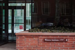 A photo of the front of the Watson Institute.