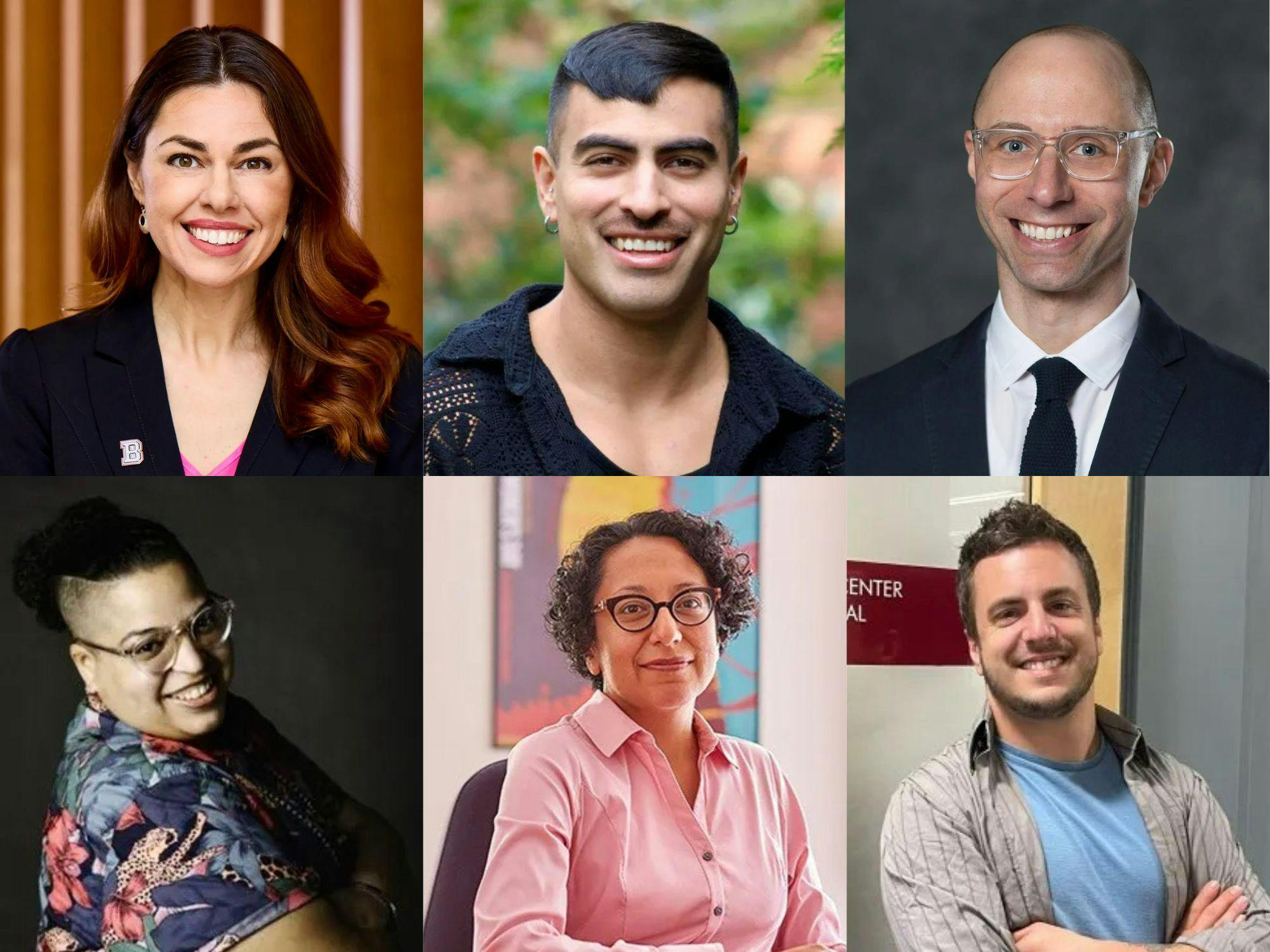 Grid collage of the profile headshots of the six new deans. 