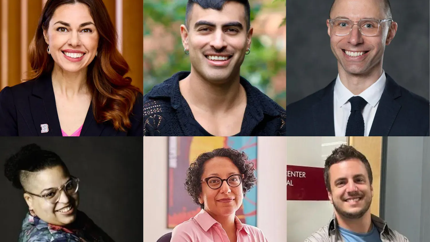 Grid collage of the profile headshots of the six new deans.