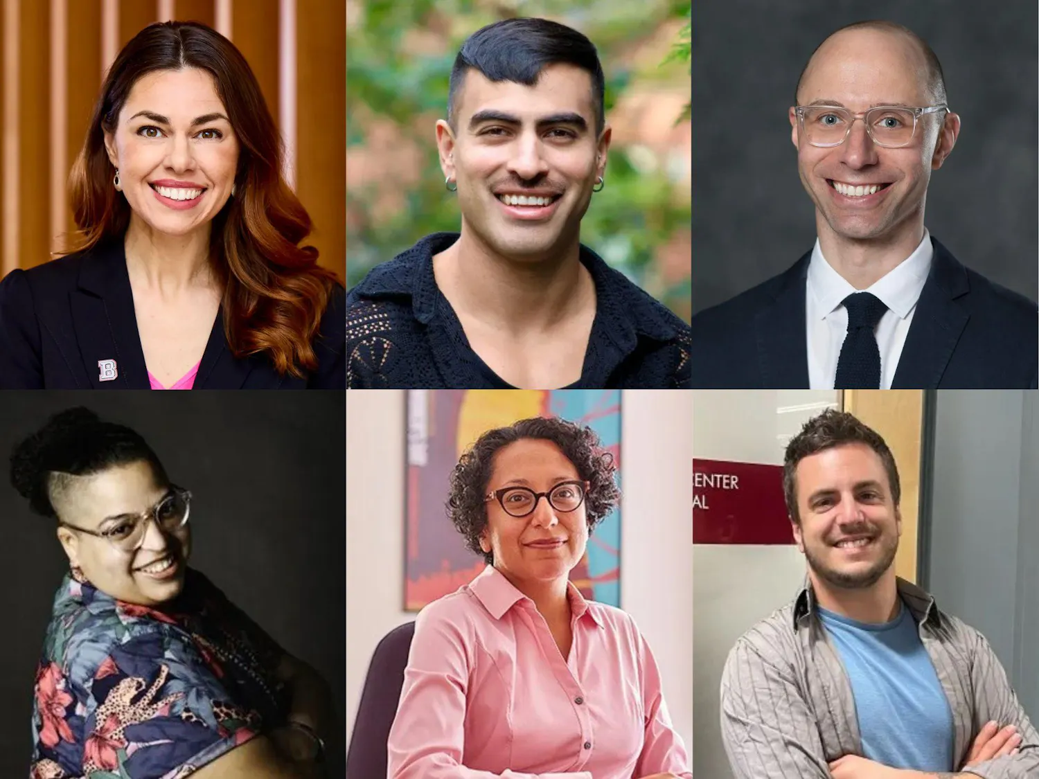 Grid collage of the profile headshots of the six new deans.