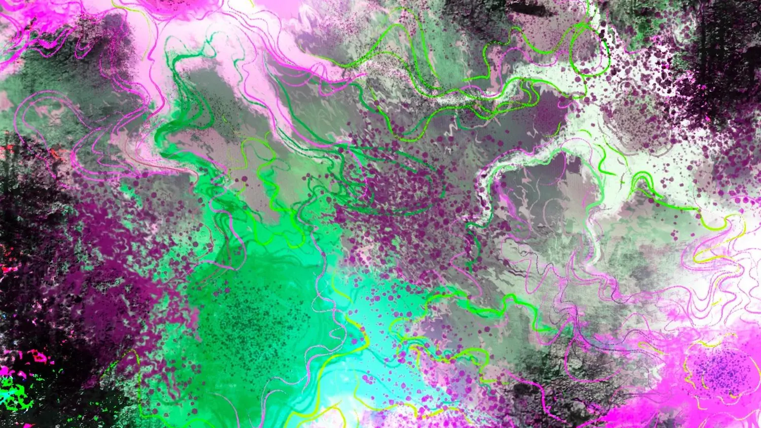Abstract drawing of cells and bacteria.