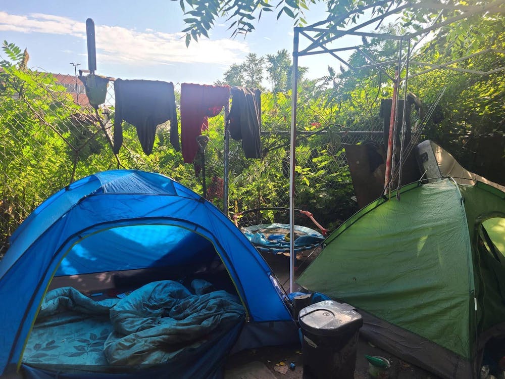 <p>The clothes pictured above belong to unsheltered Rhode Islanders who had been trying to hang them out to dry before evacuating. </p><p><br></p><p>Photo courtesy of Juan Espinoza </p>
