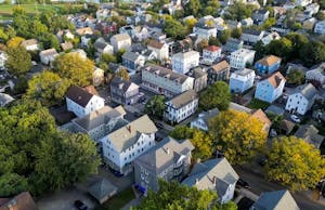 A bird's-eye view of a Providence housing area.