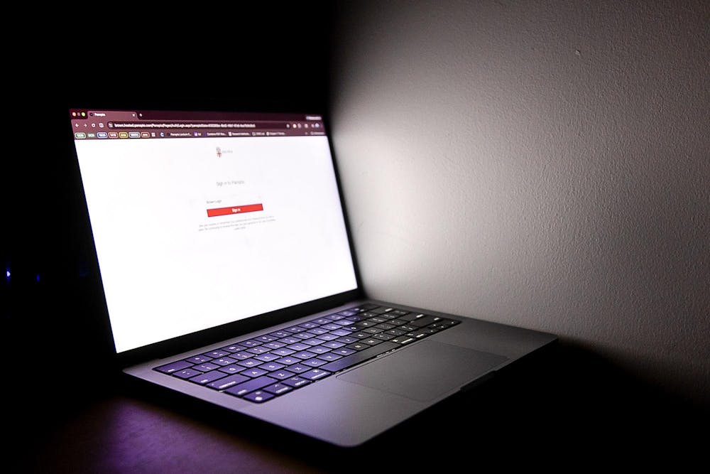 Photo of empty rows of seats in the ground floor of Salomon Center DECI.