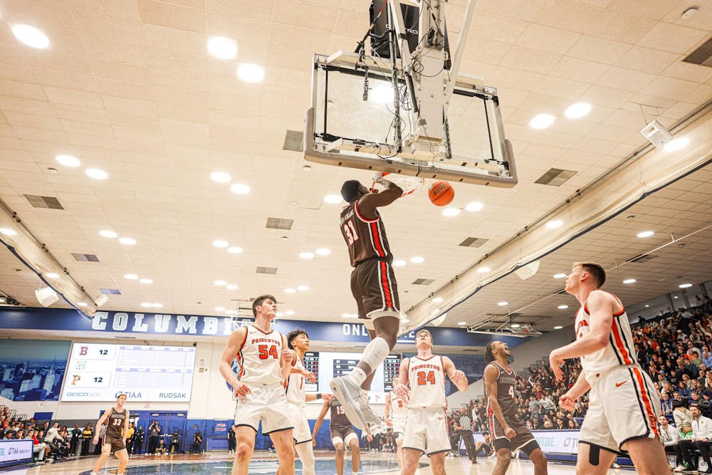 <p>The Bears and Tigers went back-and-forth early, with 18 of the first 24 points scored from three-point range.</p><p>Courtesy of Brown Athletics.</p>