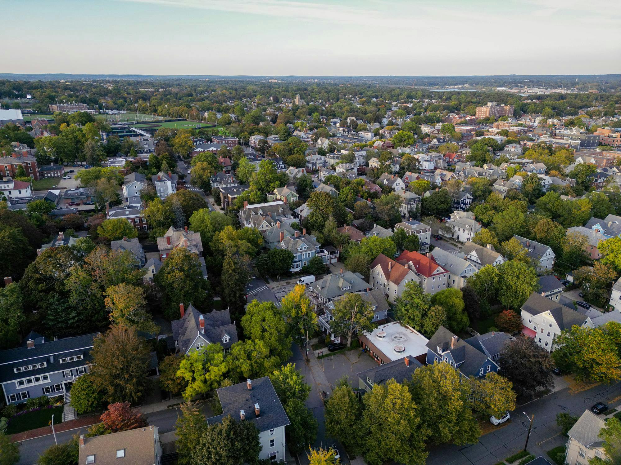Aerial photograph of houses in Providence.