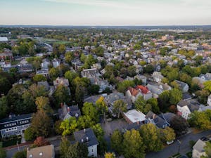 Aerial photograph of houses in Providence.