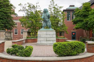 Photo of the “Bronze Bruno” statue.
