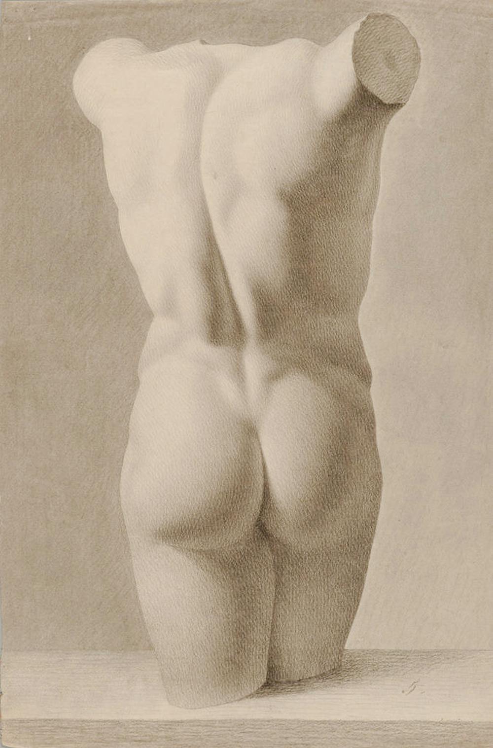 <p>Anton Løvenberg, &quot;Study of a Sculptural Male Torso,&quot; ca. 1840–1850. Gift of Frederick Lovenberg.</p>