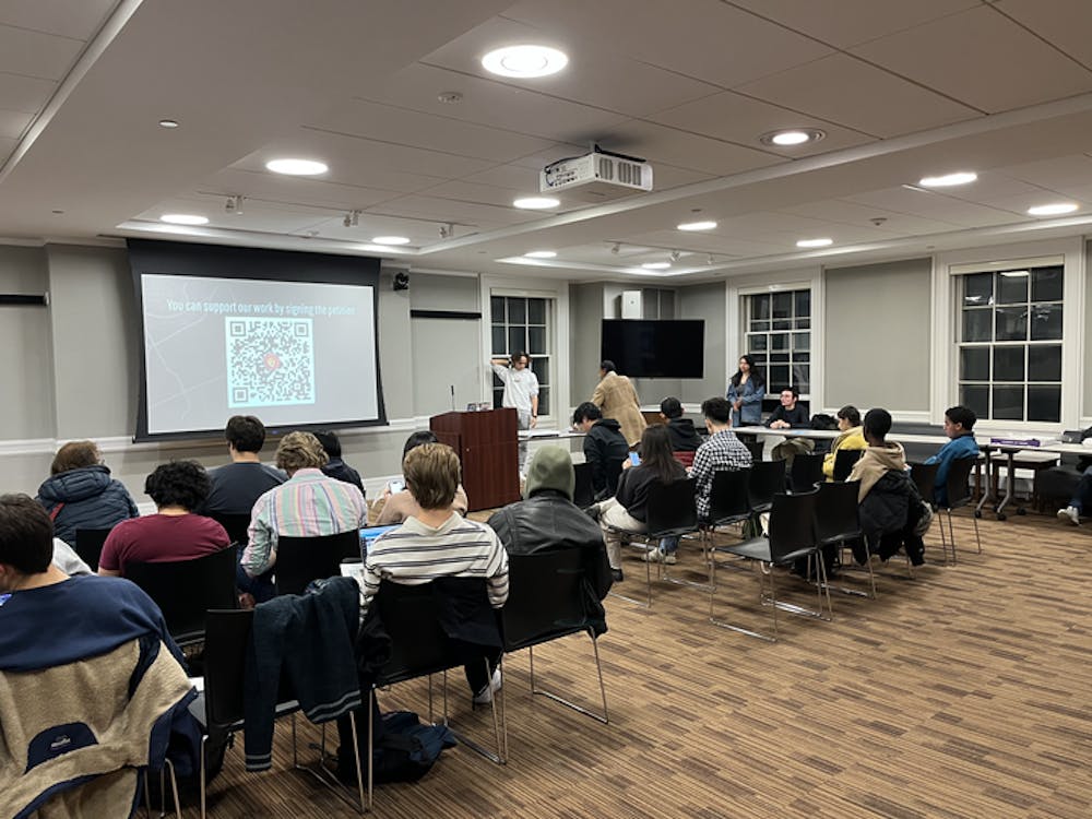 <p>Presenters at the event, such as Carina Sandoval ’23, contended that the University does not sufficiently fund Providence public schools.</p><p>Photo Courtesy of Indigo Mudbhary ﻿</p>