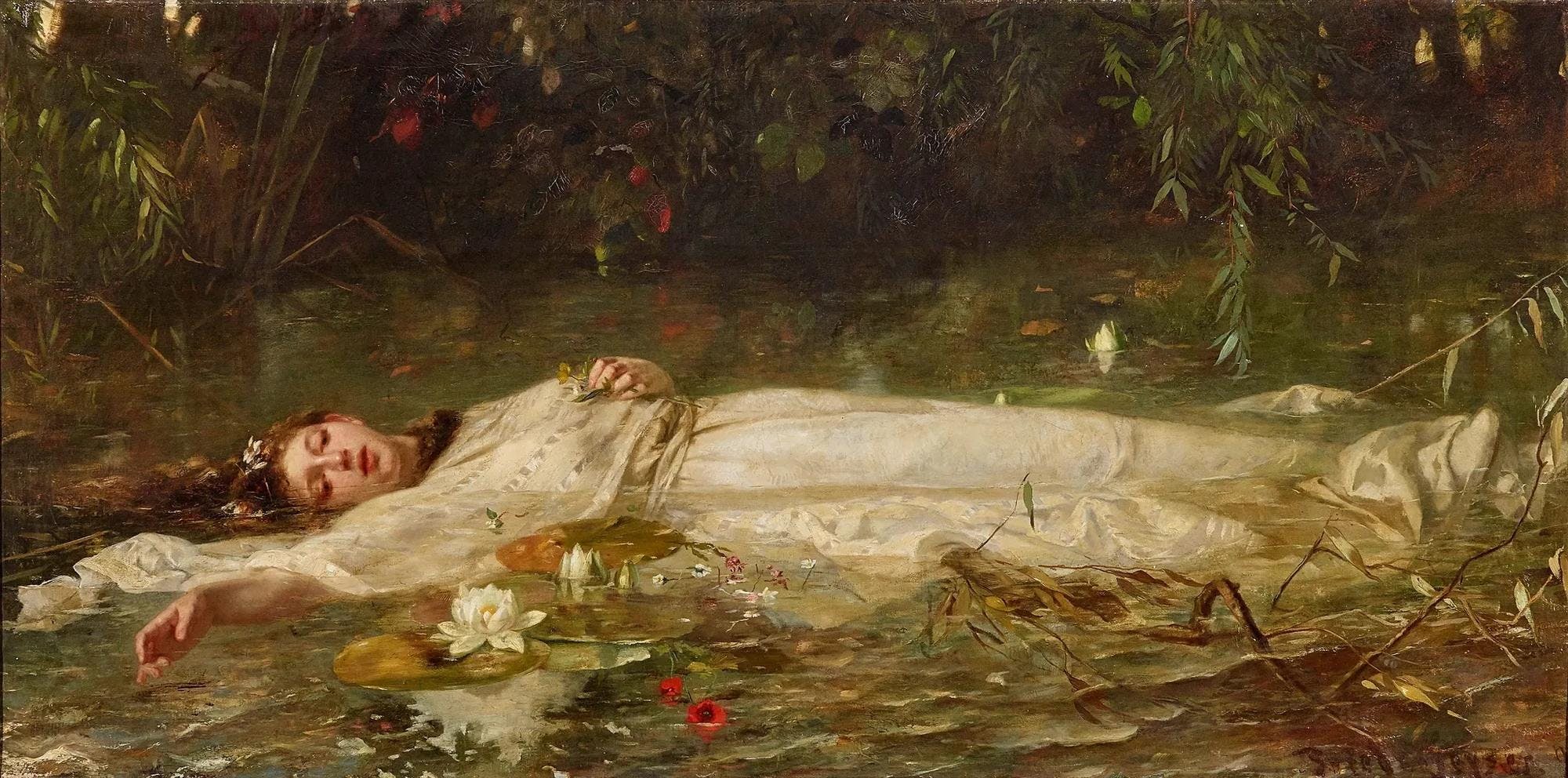 Painting of Ophelia from the story Hamlet. 