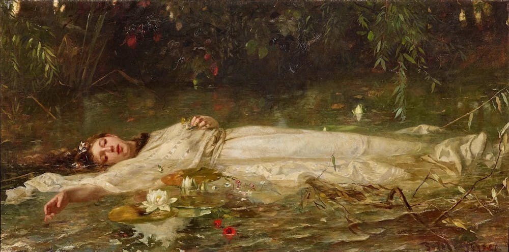 Painting of Ophelia from the story Hamlet. 