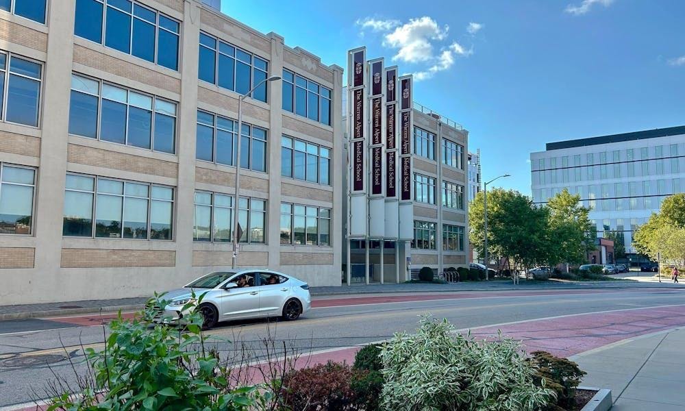 Photo of outside the Warren Alpert Medical School.