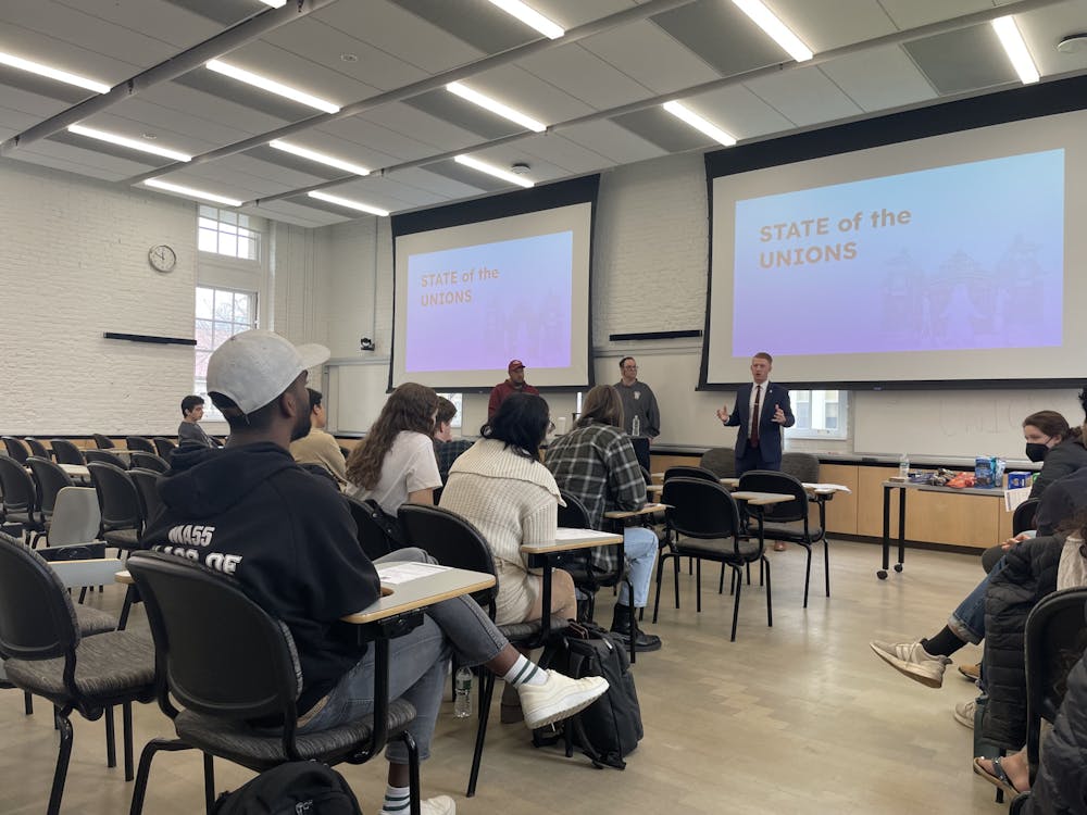 <p>Carlo Kim ’27, an SLA organizer, said that the event added important context to common beliefs about the changing role of labor unions over time. </p>