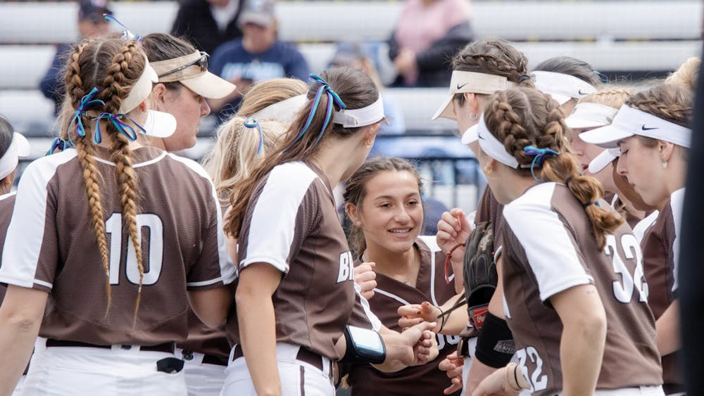 <p>Elayna Tsiouplis ’22 batted in two walked runners to give the Bears a 2-0 lead in the first inning. </p><p>Courtesy of Tamar Kreitman via Brown Athletics</p>