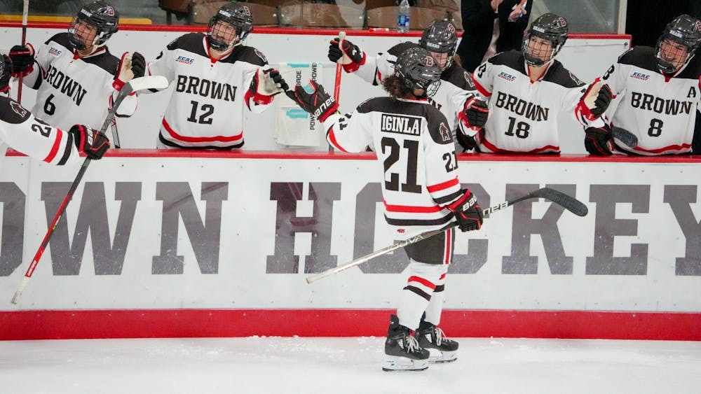 <p>The Cornell line of Izzy Daniel, Lily Delianedis, and Gillis Frechette was responsible for all four Big Red goals.</p><p>Courtesy of David Silverman via Brown Athletics</p>