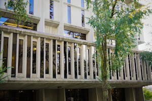 The side of Brown University's John D. Rockefeller, Jr. Library