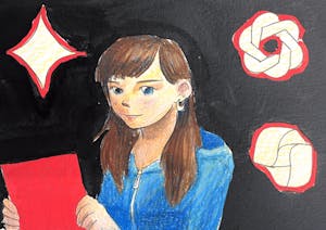 An illustration of a person holding a paper that says “TAKE HOME TEST” with the logos of Google Gemini, OpenAI and Copilot in the background.