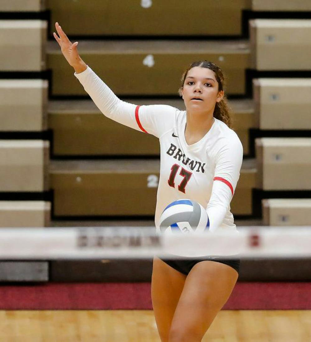 <p>Vanderlaan led the league in her sophomore year with 1.35 blocks per set and a .473 hitting percentage.</p><p>Courtesy of Chip DeLorenzo via Brown Atheltics<br/></p>