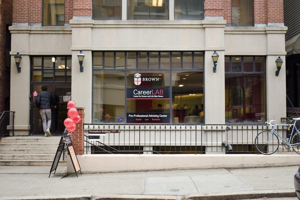 A picture of the CareerLab with a student walking inside. 