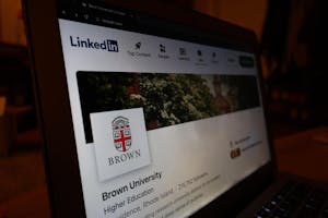 Image of Brown University's Linkedin Page on a laptop screen.