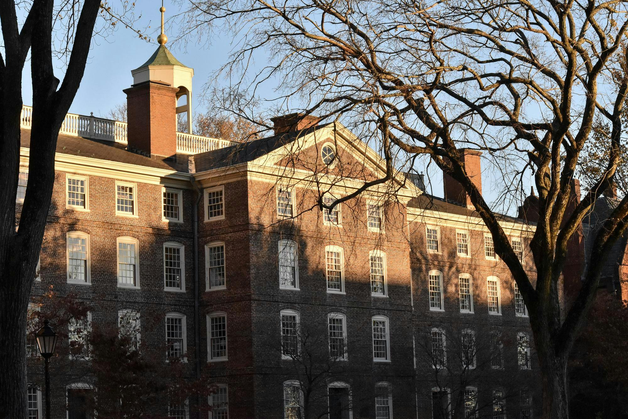 A photo of university hall. 