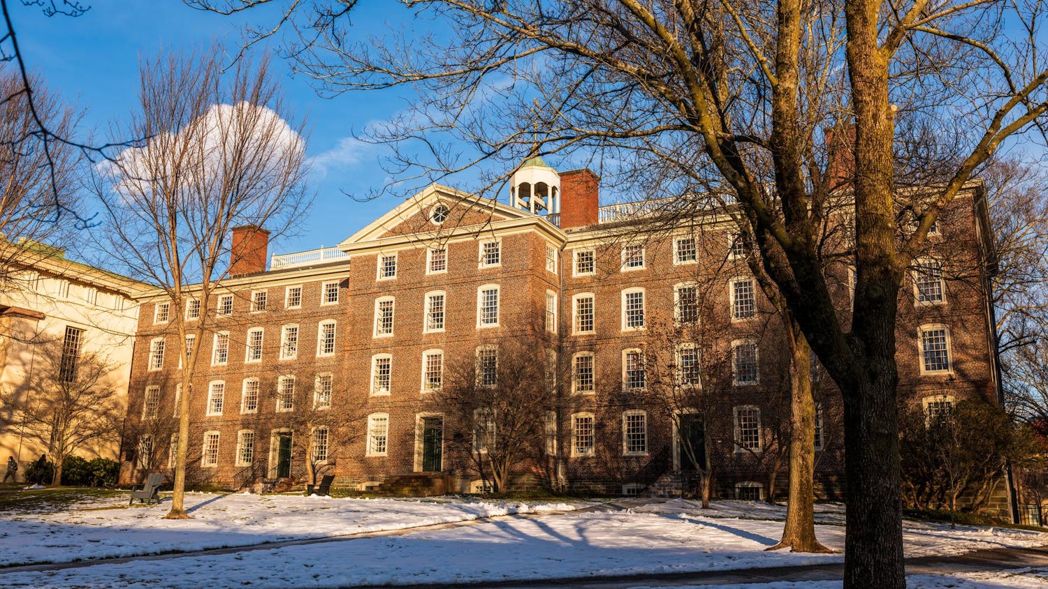 University Hall on a late winter afternoon.