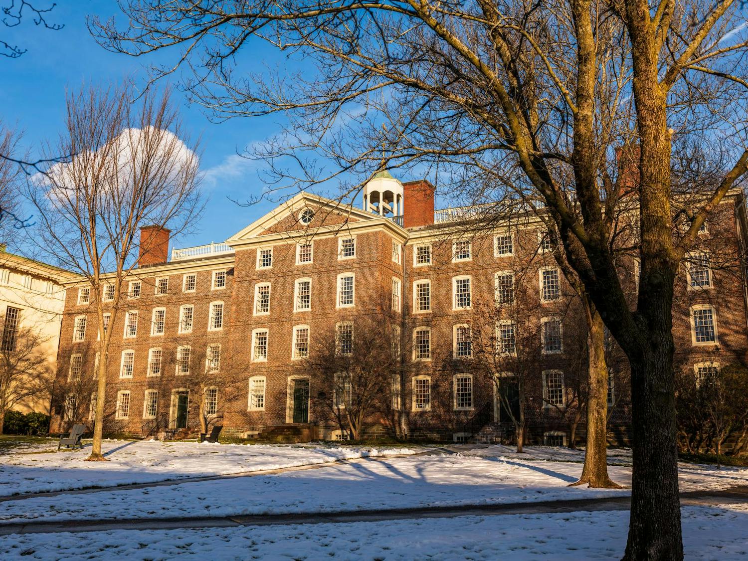 University Hall on a late winter afternoon.