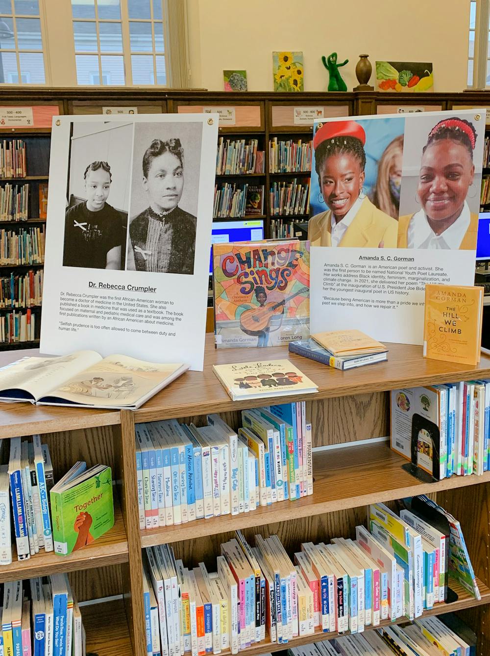 <p>The Washington Park Library hosted a photography exhibit called “The Contributors” Feb. 7-28 which featured work by artist Rachel Briggs that highlights lesser-known Black people who have had profound impacts on society, according to Library Manager Amy Rosa.</p><p>Courtesy of Amy Rosa﻿</p>