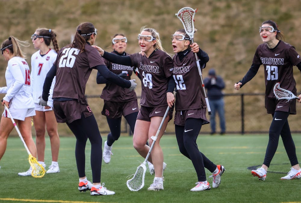 <p>Senior Mia Mascone ’24 scored five times and assisted once for a total of six points against the Minutewomen.</p><p>Courtesy of Kayla Schuberth via Brown Athletics </p>