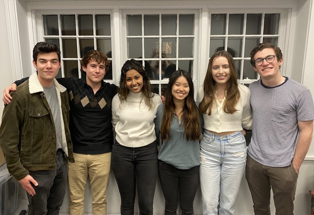 <p>From left to right: Benjamin Pollard <em>’</em>23, Jack Walker <em>’</em>23, Gaya Gupta <em>’</em>23, Katie Chen <em>’</em>23, Caelyn Pender <em>’</em>23 and Ben Glickman <em>’</em>23.</p>