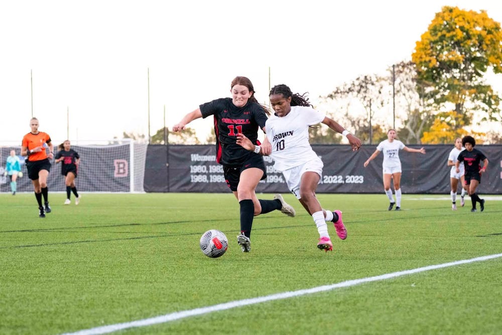 <p>Bruno's Naya Cardoza ’26 scored the team's first goal in the 78th minute.</p><p>Courtesy of Brown Athletics</p>