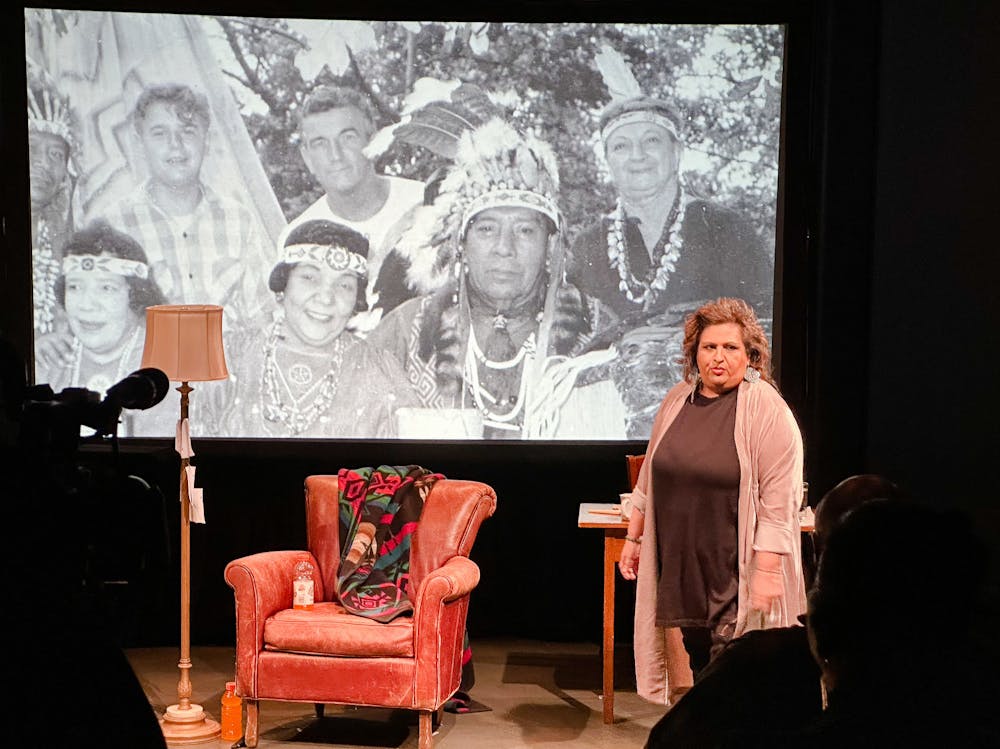 <p>Murielle Borst-Tarrant told stories of her day-to-day life in Brooklyn and described the challenges she faced growing up as a member of the Kuna and Rapahannock nations.</p>