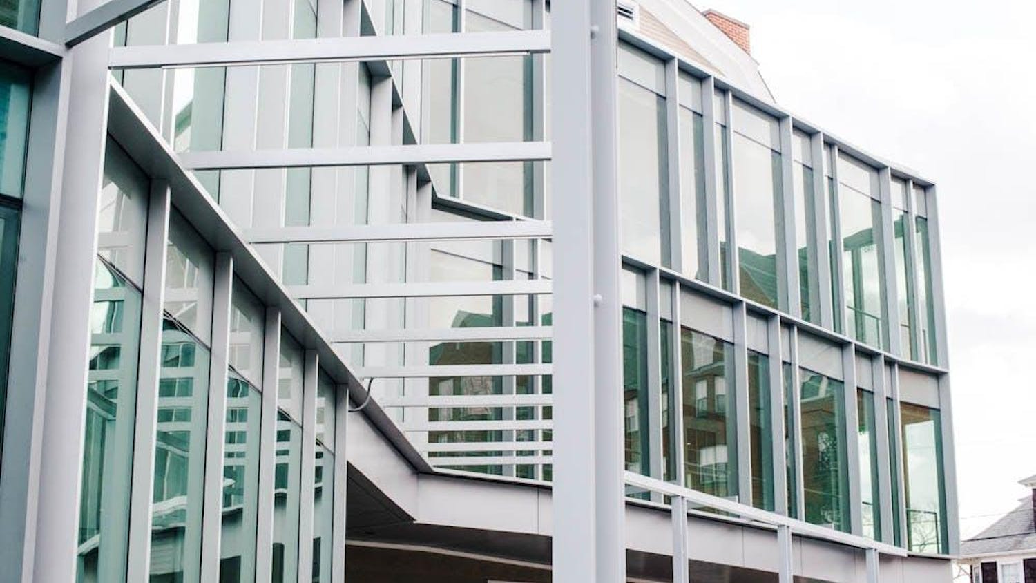 Photo outside Stephen J. Robert '62 Hall