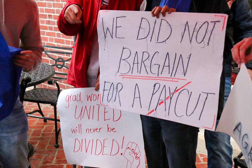 <p>The Graduate Labor Organization alleged that cuts to top-up payments for graduate student workers constitute retaliation against the workers for engaging in union activities and bargaining for a significant stipend increase.</p><p></p><p>Courtesy of Francesca Zambon</p>