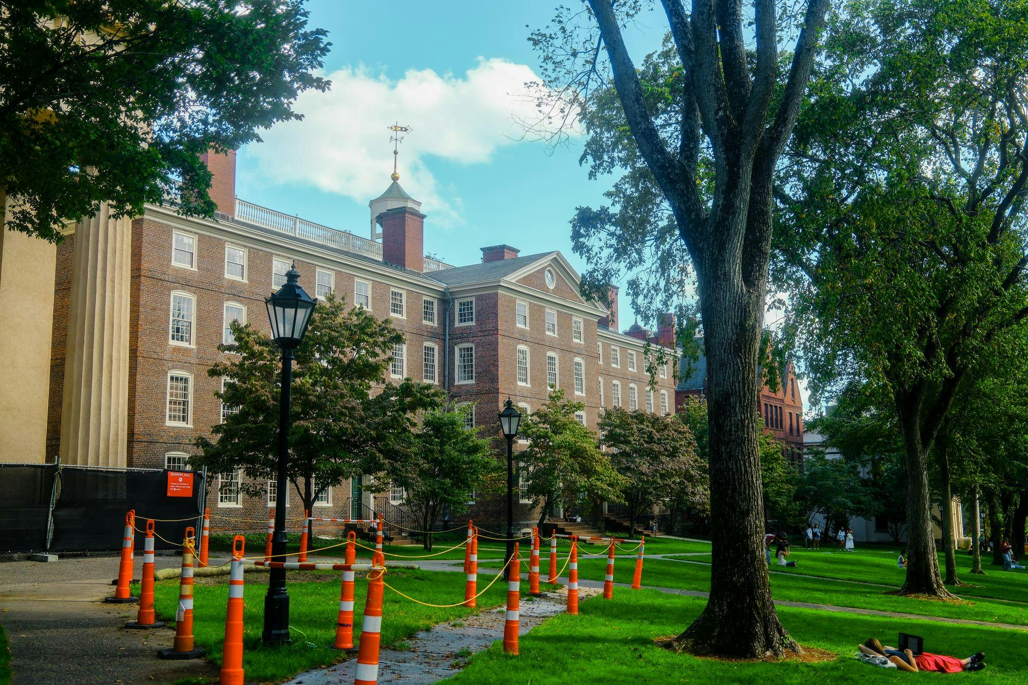 Photo of University Hall viewed from the Quiet Green.