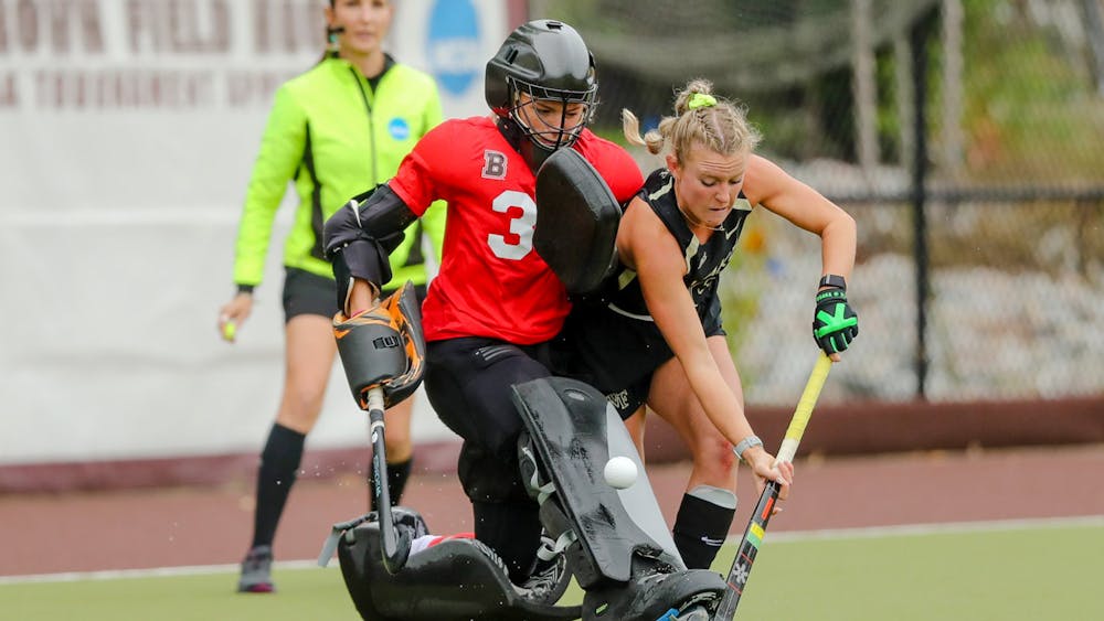 <p>Brown goalkeeper Jodie Brine ’22 had an impressive performance of her own. Brine racked up 10 saves, a season high and her second time reaching double digits for Bruno.</p><p>Courtesy of Chip DeLorenzo via Brown Athletics</p>