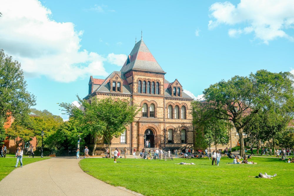 Photo of Sayles Hall viewed from the Main Green.