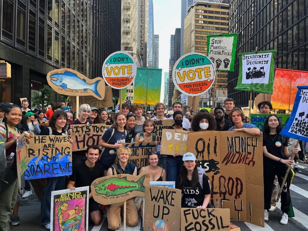 <p>Ten Sunrise Brown members traveled to New York the night before the protest to attend a panel with other climate activist organizations from Northeast college campuses.</p><p>Courtesy of Erin Mackey</p>