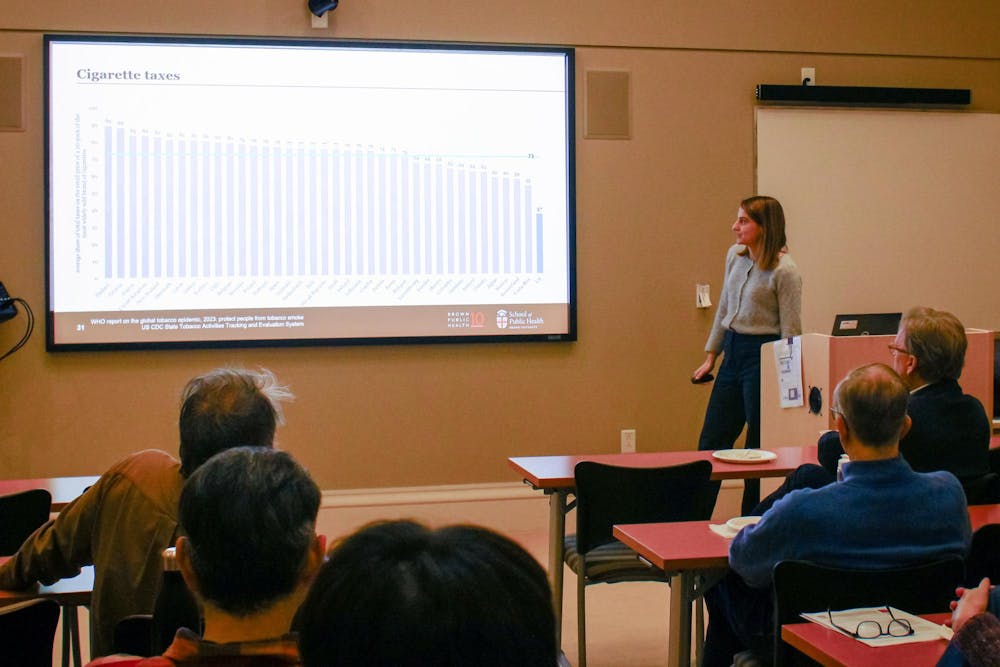 Irene Papanicols presenting at the “Examining U.S. Health Policy Narratives from a Comparative Perspective" event