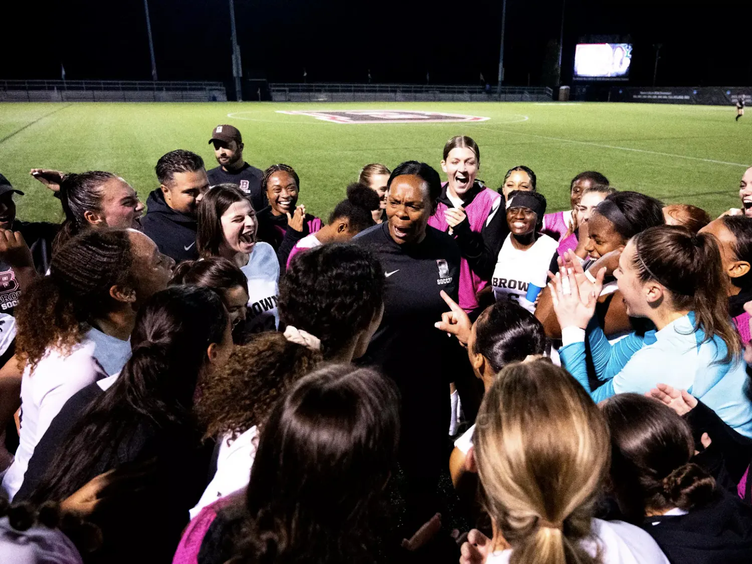 Harvard was challenged in possession and had no way to play through the Bears’ suffocating formation.
Photo courtesy of Jon Ratner via Brown Athletics.