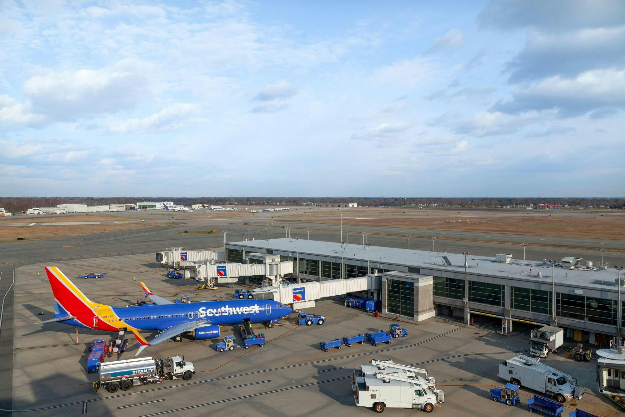 Air port with planes.