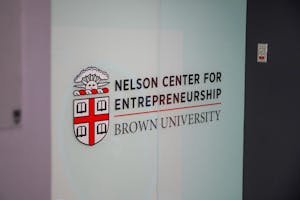 Close-up photo of the Nelson Center for Entrepreneurship logo.