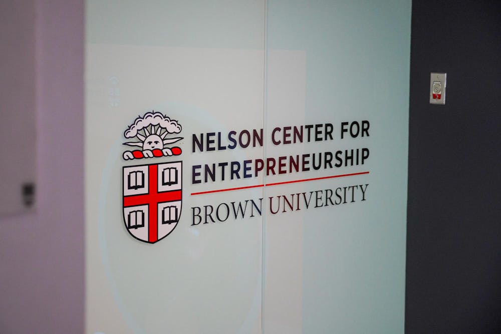 Close-up photo of the Nelson Center for Entrepreneurship logo.
