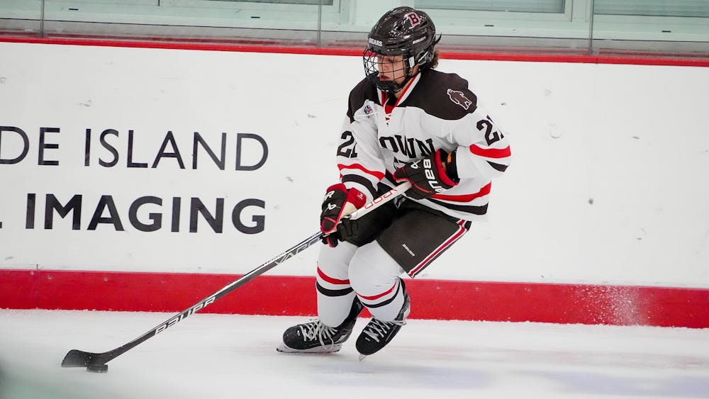 <p>Jade Iginla ’26 started playing hockey at age seven in her backyard with her father, NHL Hall of Famer and two-time Olympian Jarome Iginla.</p><p>Courtesy of David Silverman via Brown Athletics</p>