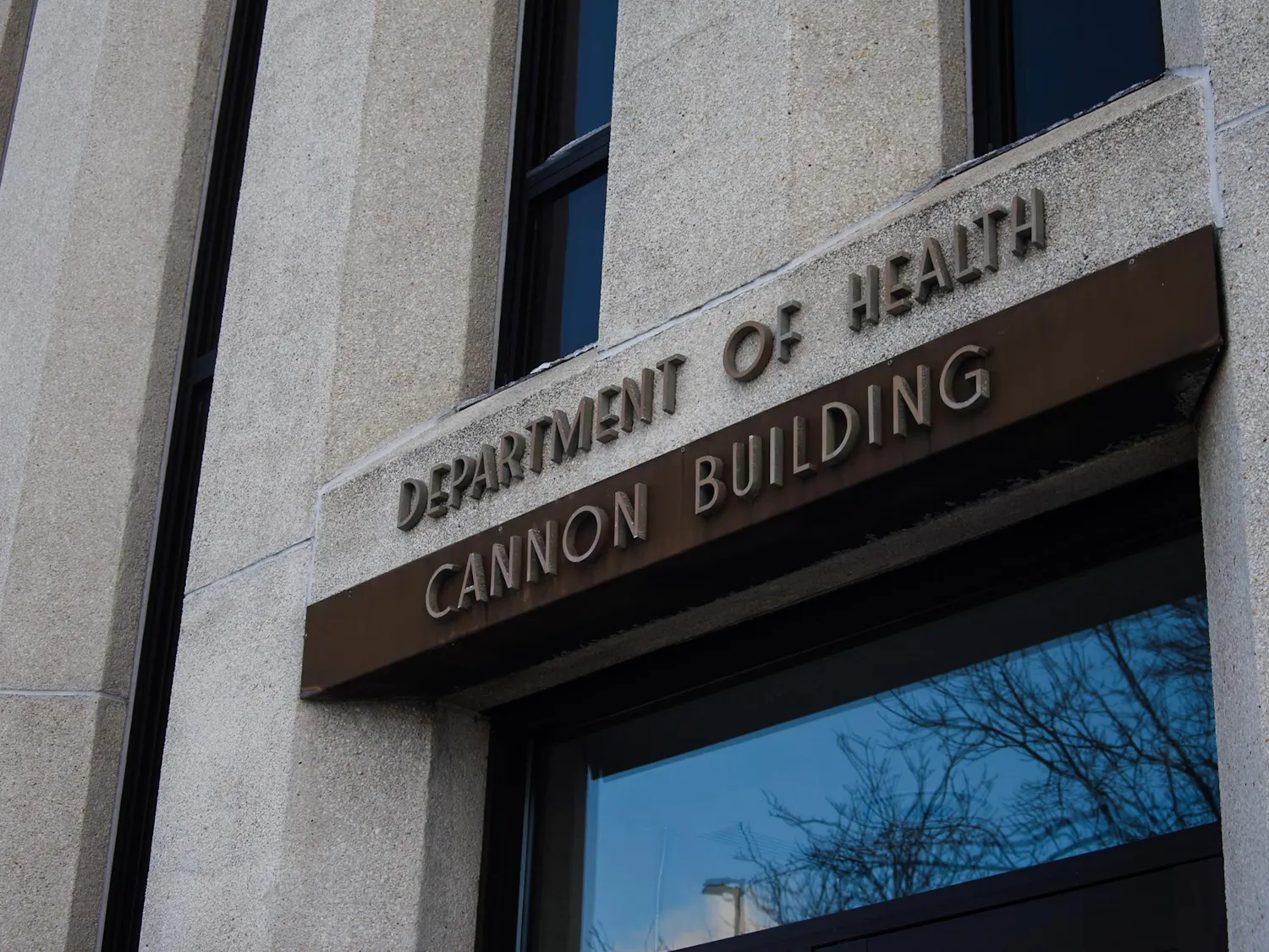 Photo of brutalist Rhode Island Department of Health Cannon Building.