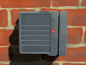 Illustration of a standard Brown ID scanner found on campus buildings.