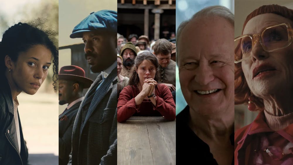 From left: photos of movie scenes from “One Battle After Another,” “Sinners,” “Hamnet,” “Sentimental Value,” and “Weapons.” Courtesy of Neal Street Productions,  NEON, and Warner Bros. Pictures.