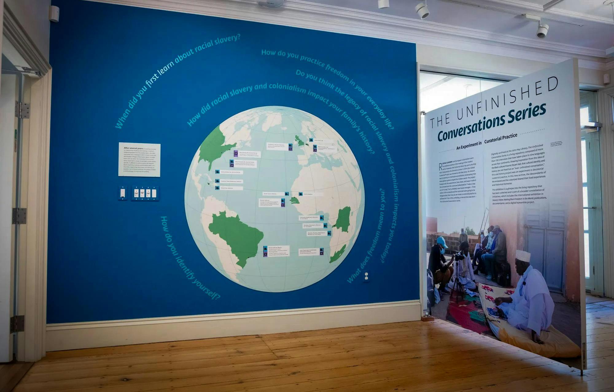 Photo of the Unfinished Conversation Series exhibit.